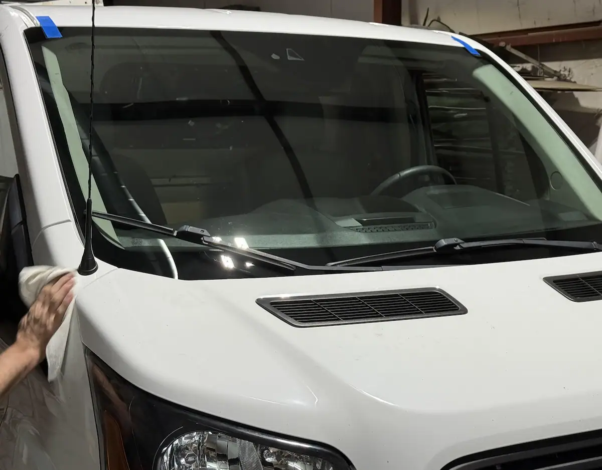 Commercial fleet vehicle windshield replacement at 123 Glass Company in Omaha