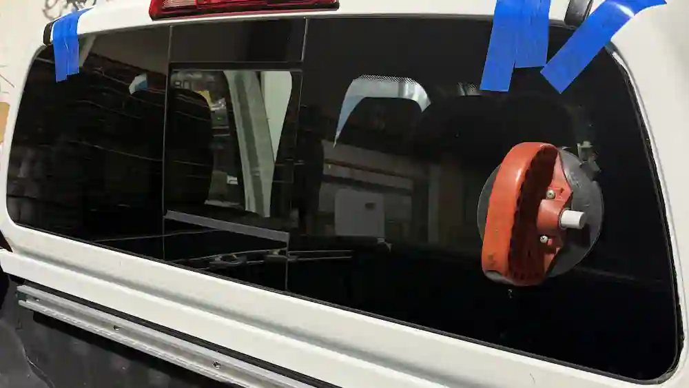 Rear glass installation completed at 123 Glass Company in Omaha